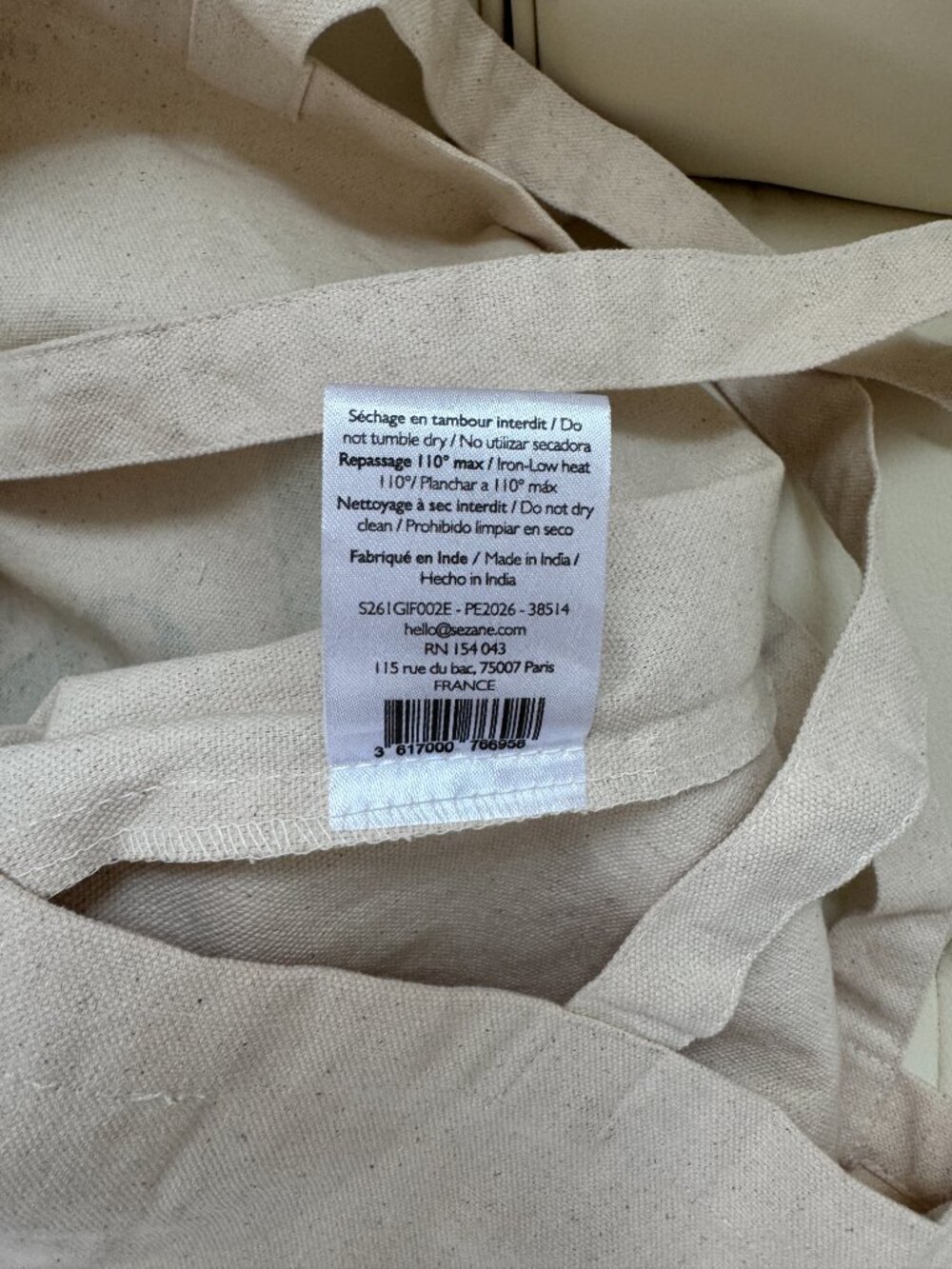 Sézane limited edition Boston Paris French amour tour cotton canvas tote NWOT - Picture 5 of 5